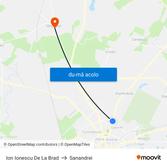 Harta de Ion Ionescu De La Brad către Sanandrei