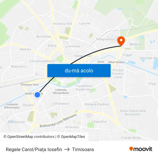 Harta de Regele Carol către Timisoara