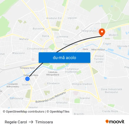 Harta de Regele Carol către Timisoara