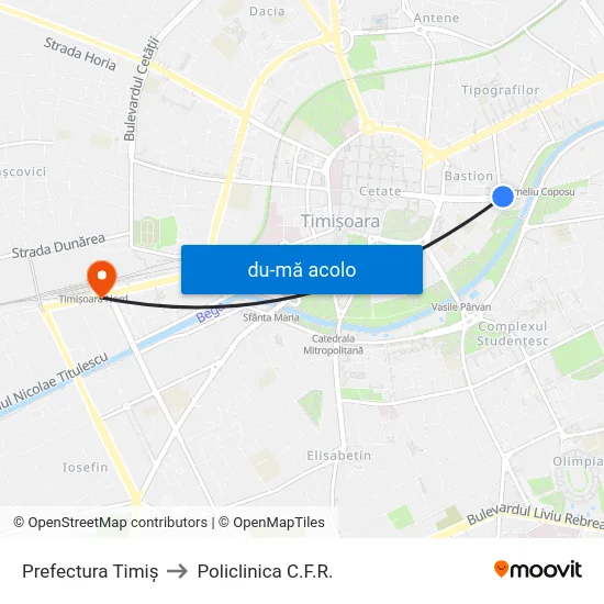 Harta de Prefectura Timiș către Policlinica C.F.R.