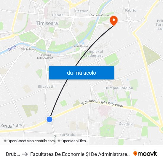 Harta de Drubeta către Facultatea De Economie Și De Administrarea A Afacerilor