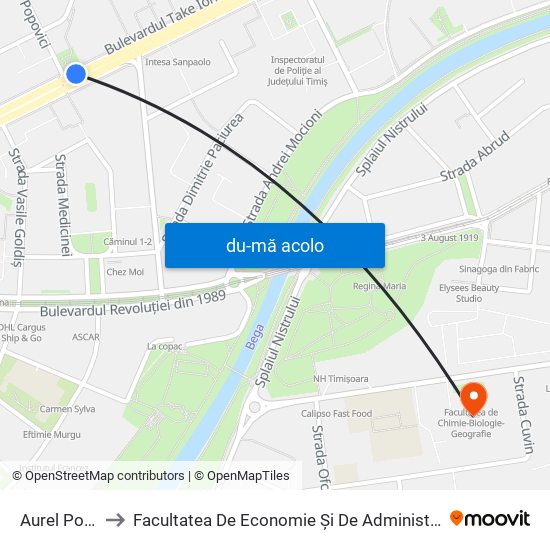 Harta de Aurel Popovici către Facultatea De Economie Și De Administrarea A Afacerilor