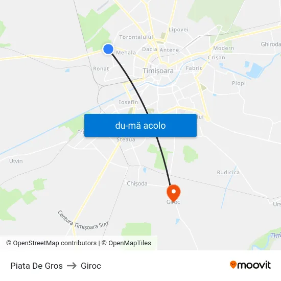 Harta de Piata De Gros către Giroc