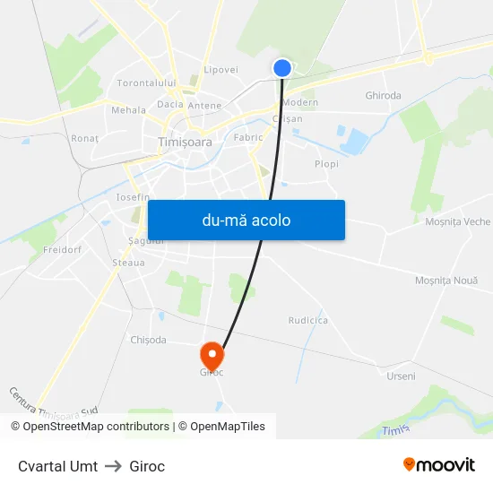 Harta de Cvartal U.M.T. către Giroc