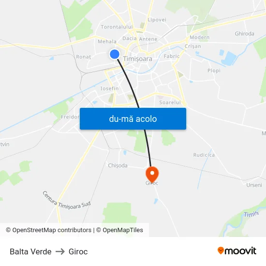 Harta de Balta Verde către Giroc