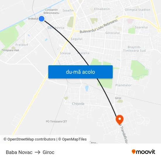 Harta de Baba Novac către Giroc