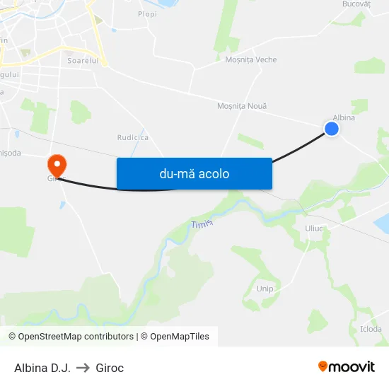 Harta de Albina | Dj592 către Giroc