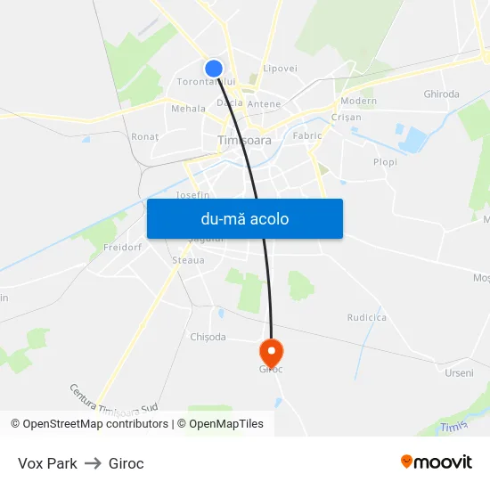 Harta de Vox Park către Giroc