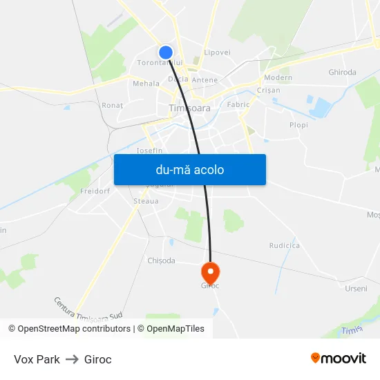 Harta de Vox Park către Giroc