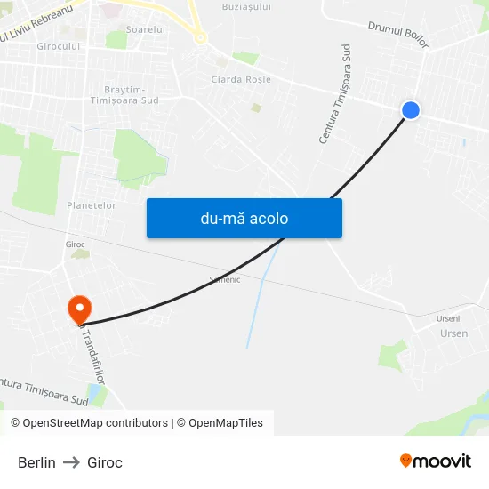 Harta de Moșnița Nouă | Berlin către Giroc