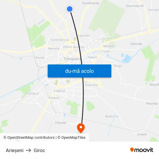 Harta de Arieșeni către Giroc