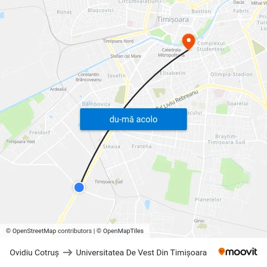 Harta de Ovidiu Cotruș către Universitatea De Vest Din Timișoara