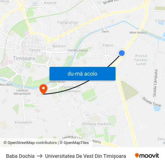 Harta de Baba Dochia către Universitatea De Vest Din Timișoara