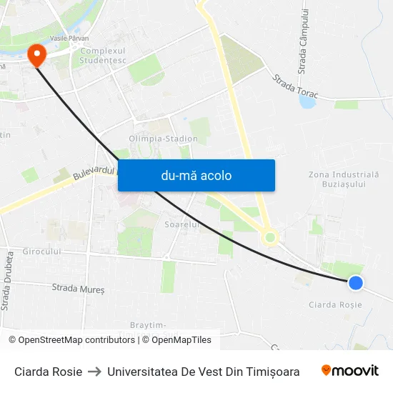 Harta de Ciarda Rosie către Universitatea De Vest Din Timișoara