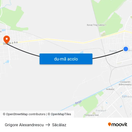 Harta de Grigore Alexandrescu către Săcălaz