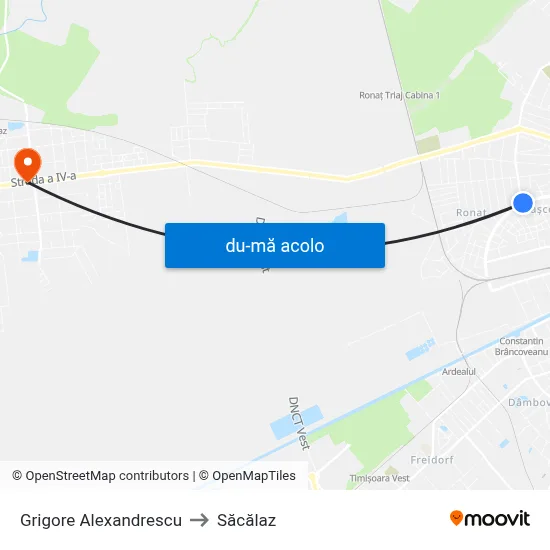 Harta de Grigore Alexandrescu către Săcălaz