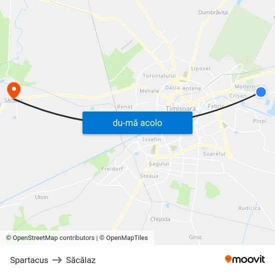 Harta de Spartacus către Săcălaz