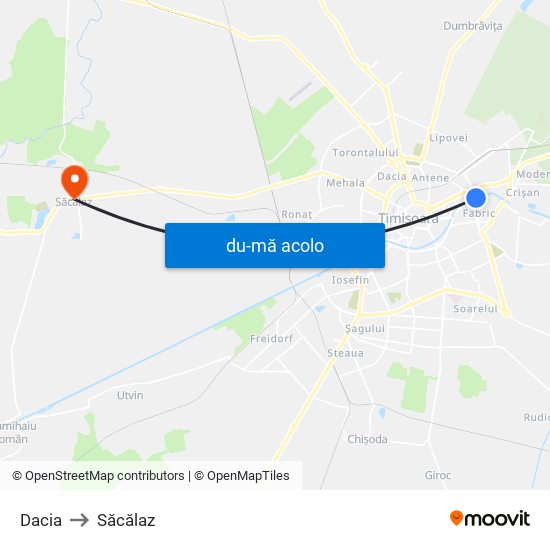 Harta de Dacia către Săcălaz