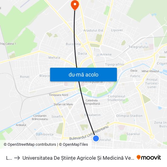 Harta de Lidia către Universitatea De Științe Agricole Și Medicină Veterinară A Banatului Regele Mihai I Al României