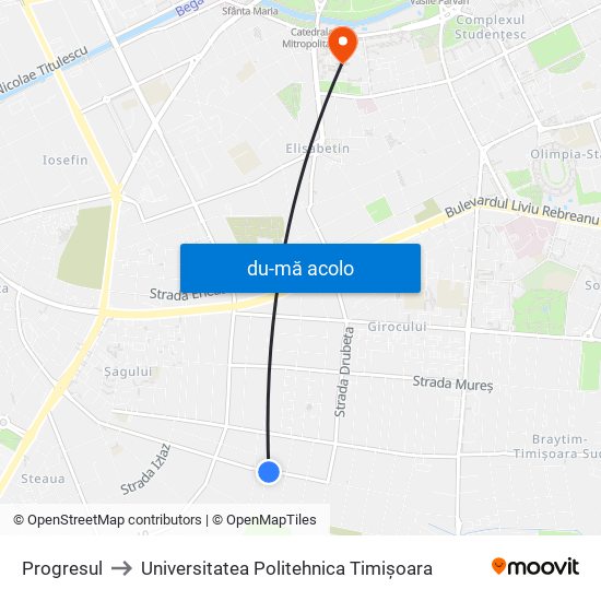 Harta de Progresul către Universitatea Politehnica Timișoara