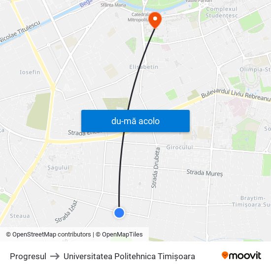 Harta de Progresul către Universitatea Politehnica Timișoara