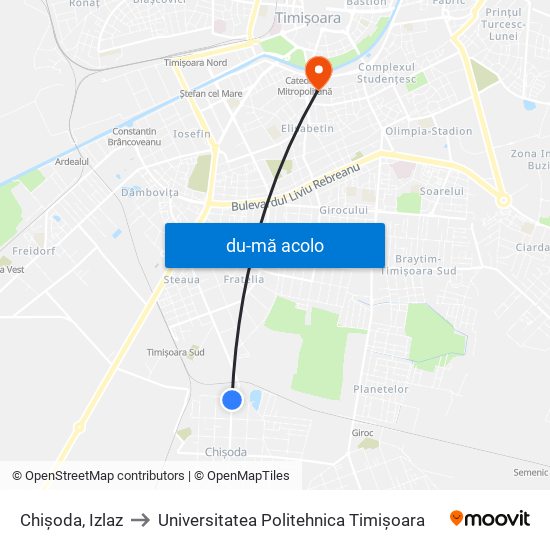 Harta de Chișoda, Izlaz către Universitatea Politehnica Timișoara