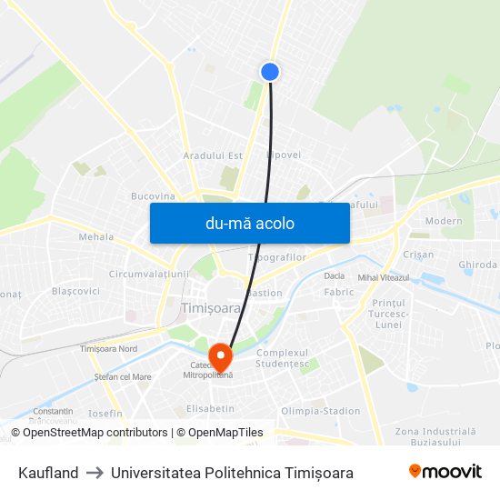 Harta de Kaufland către Universitatea Politehnica Timișoara