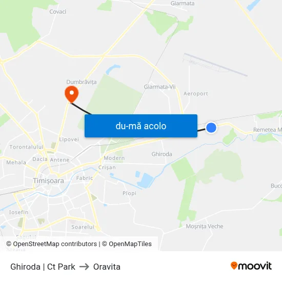 Harta de Ghiroda | Ct Park către Oravita