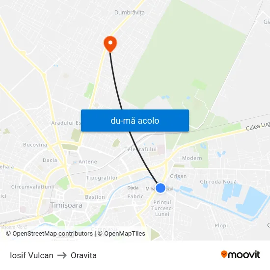Harta de Iosif Vulcan către Oravita