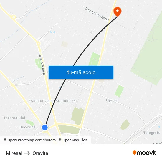 Harta de Miresei către Oravita