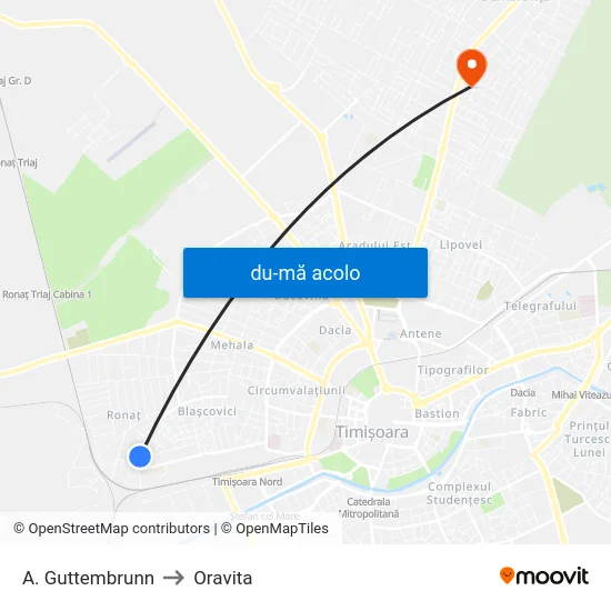 Harta de A. Guttembrunn către Oravita