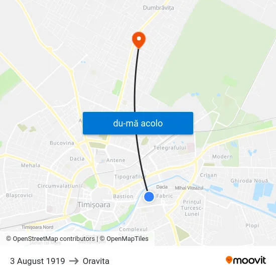 Harta de 3 August 1919 către Oravita