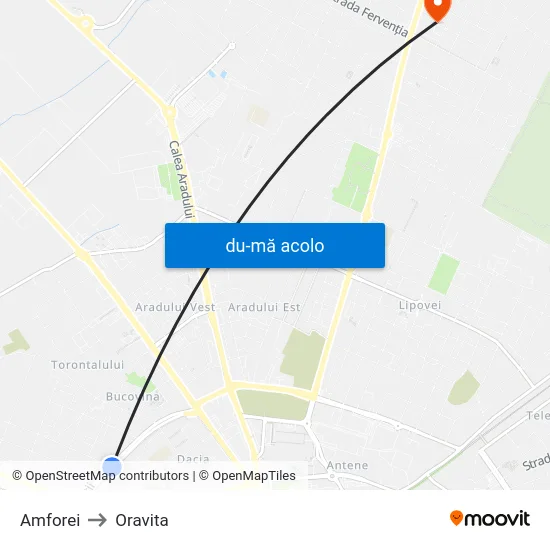 Harta de Amforei către Oravita