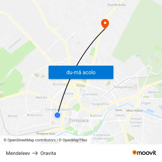 Harta de Mendeleev către Oravita