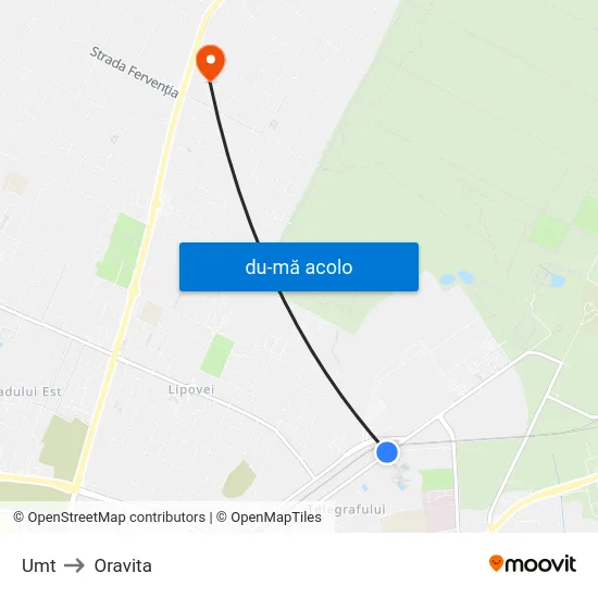 Harta de Umt către Oravita