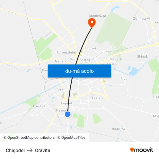 Harta de Chișodei către Oravita