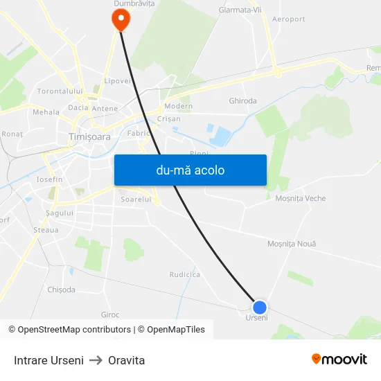 Harta de Urseni | Intrare către Oravita