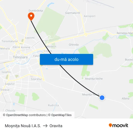 Harta de Moșnița Nouă | I.A.S. către Oravita