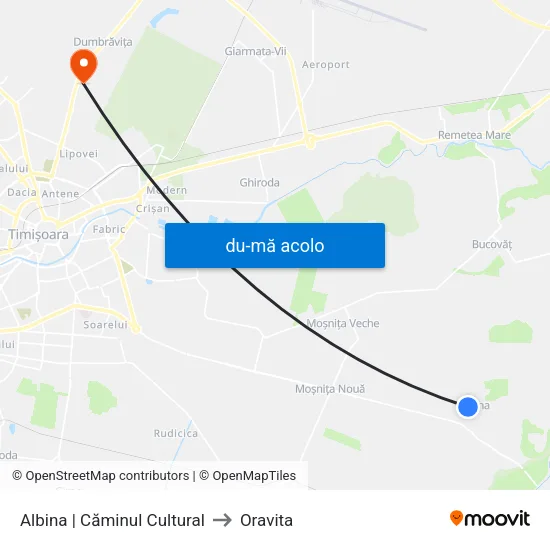 Harta de Albina | Căminul Cultural către Oravita