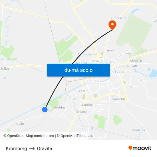 Harta de Kromberg către Oravita