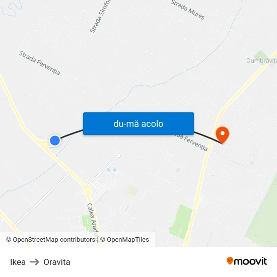 Harta de Ikea către Oravita