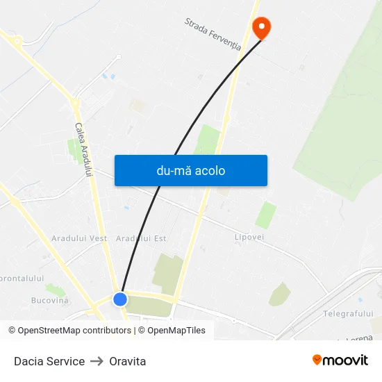 Harta de Dacia Service către Oravita