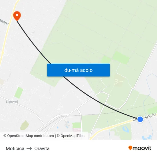 Harta de Ghiroda | Moticica către Oravita