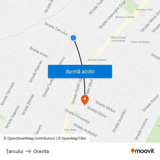 Harta de Țarcului către Oravita