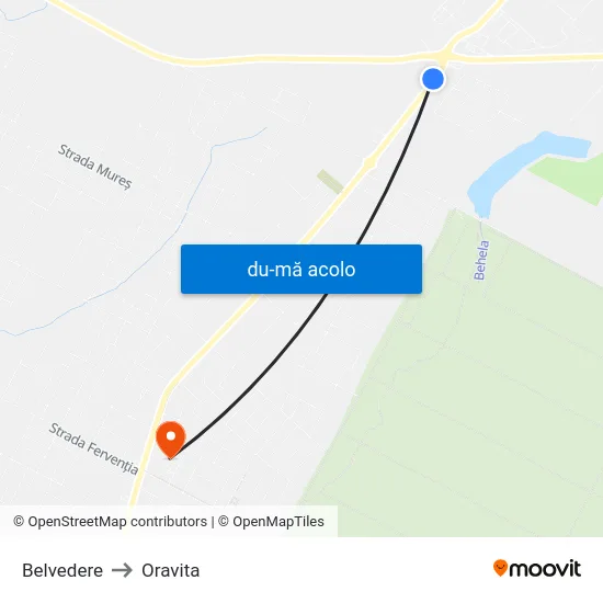 Harta de Belvedere către Oravita
