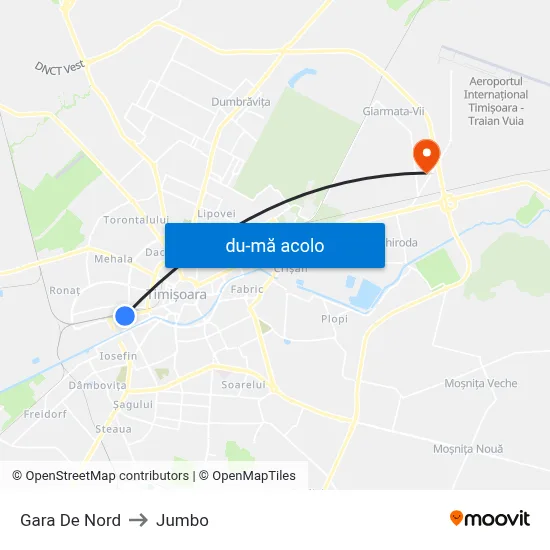 Harta de Gara De Nord către Jumbo