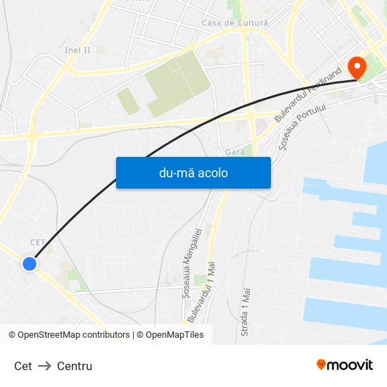 Harta de Cet către Centru