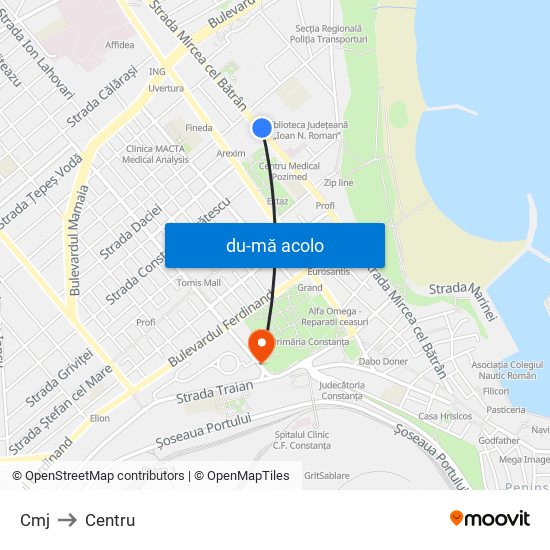 Harta de Cmj către Centru