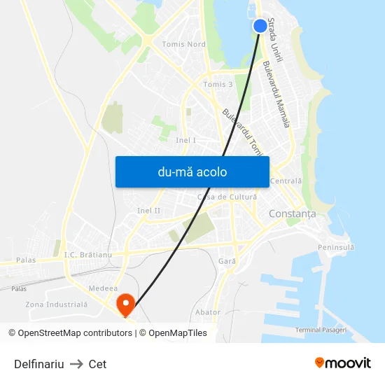 Harta de Delfinariu către Cet