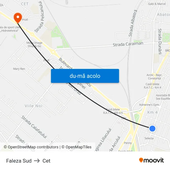 Harta de Faleza Sud către Cet